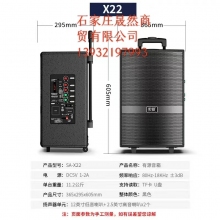 索愛SA-X22 12英寸大功率重低音廣場(chǎng)舞音響移動(dòng)戶外藍(lán)牙拉桿音箱擴(kuò)音器帶無線麥克風(fēng)